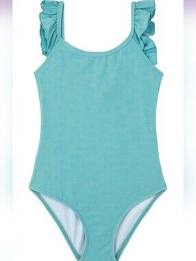NWT Gottex Kids Seafoam Textured Ruffle One Piece Swimsuit Size 5